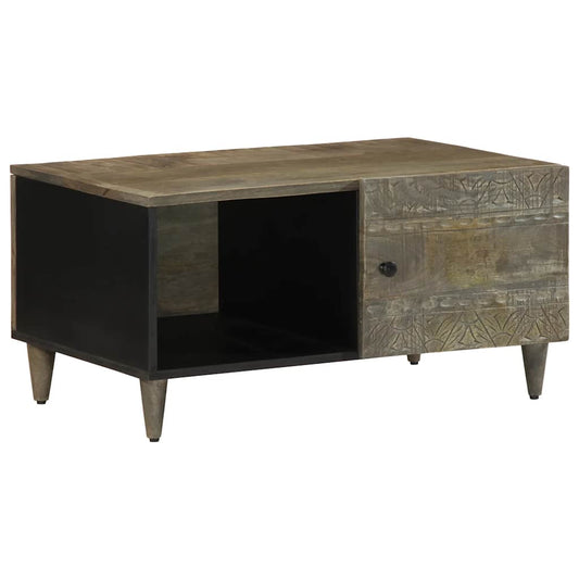 vidaXL Coffee Table Light Grey 80x50x40 cm Solid Wood Mango