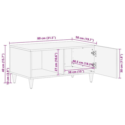 vidaXL Coffee Table Light Grey 80x50x40 cm Solid Wood Mango
