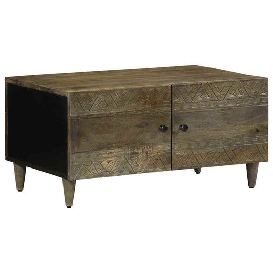 vidaXL Coffee Table Light Grey 80x50x40 cm Solid Wood Mango