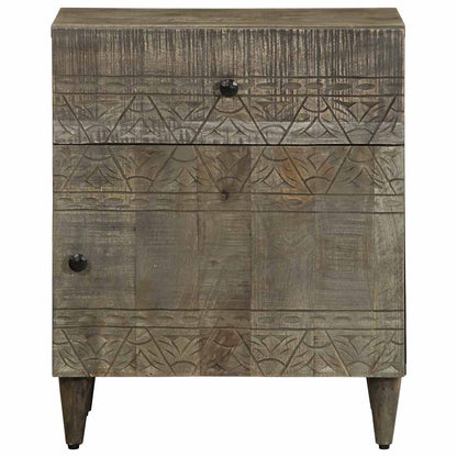 vidaXL Bedside Cabinet Light Grey 50x33x60 cm Solid Wood Mango