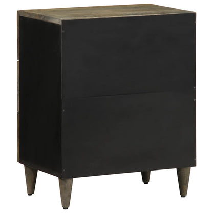 vidaXL Bedside Cabinet Light Grey 50x33x60 cm Solid Wood Mango