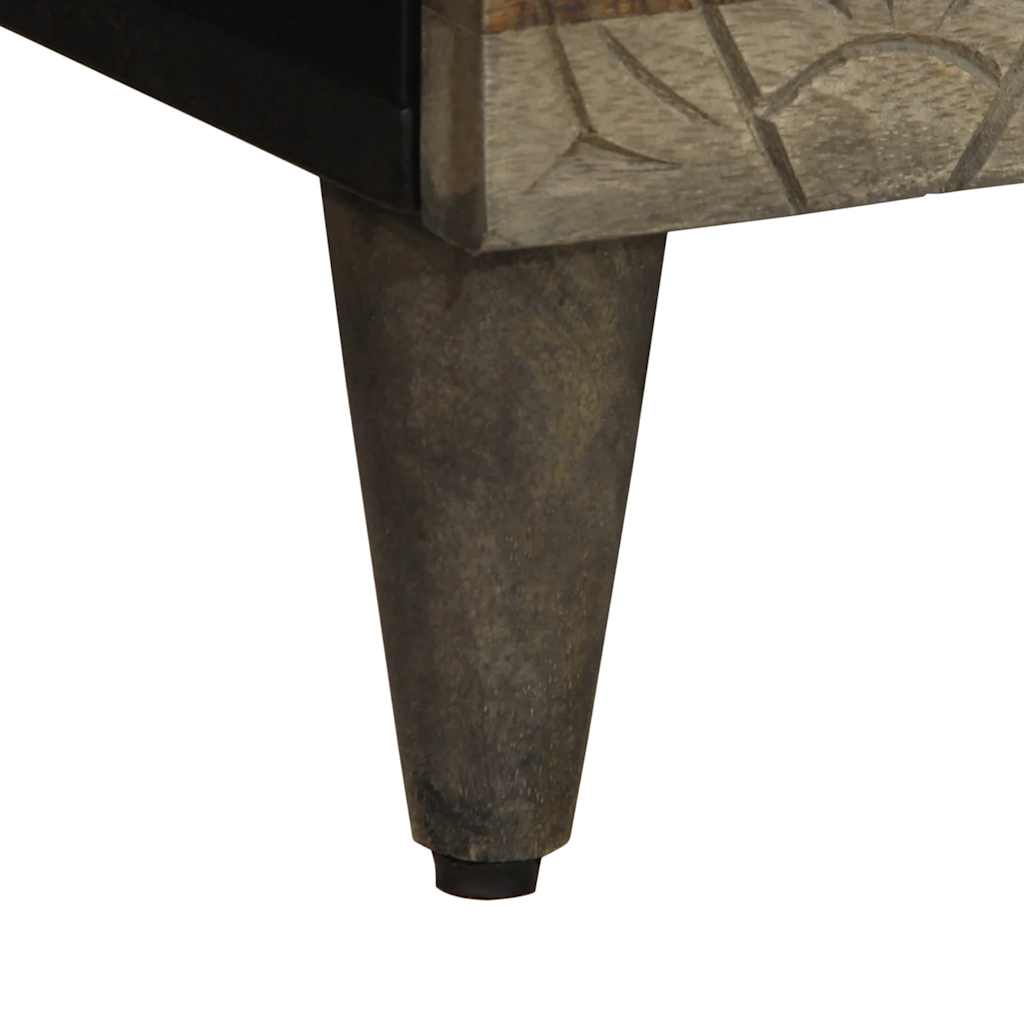 vidaXL Bedside Cabinet Light Grey 50x33x60 cm Solid Wood Mango