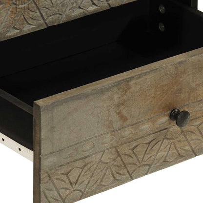 vidaXL Bedside Cabinet Light Grey 50x33x60 cm Solid Wood Mango
