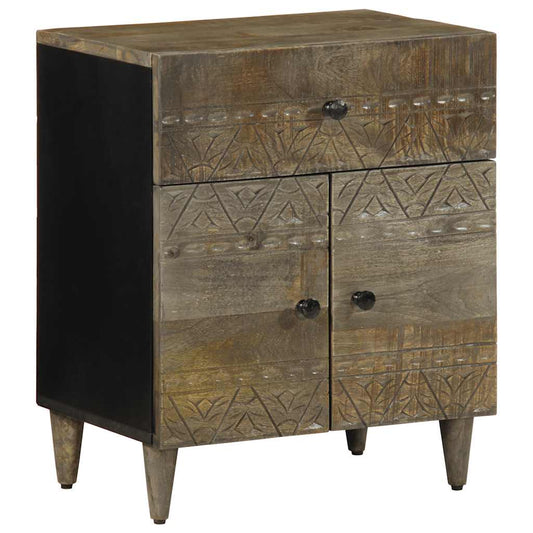 vidaXL Bedside Cabinet Light Grey 50x33x60 cm Solid Wood Mango