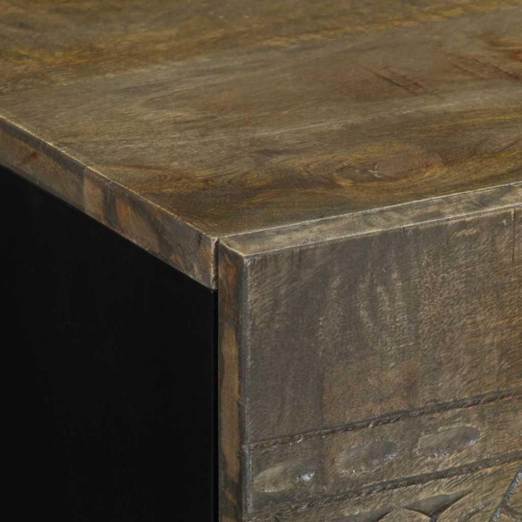 vidaXL Bedside Cabinet Light Grey 50x33x60 cm Solid Wood Mango