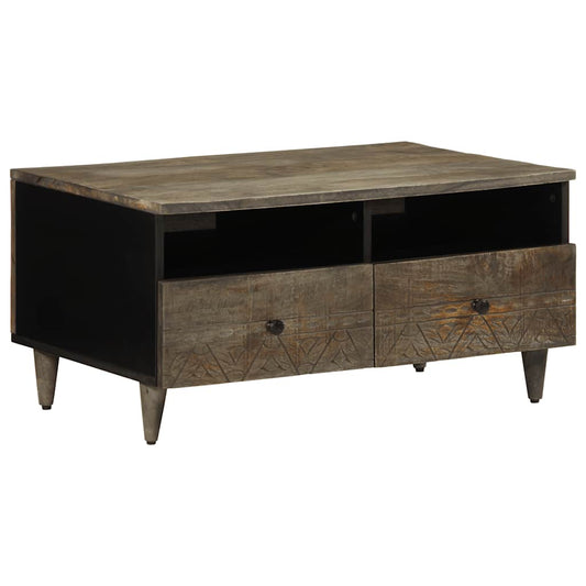 vidaXL Coffee Table Light Grey 80x54x40 cm Solid Wood Mango