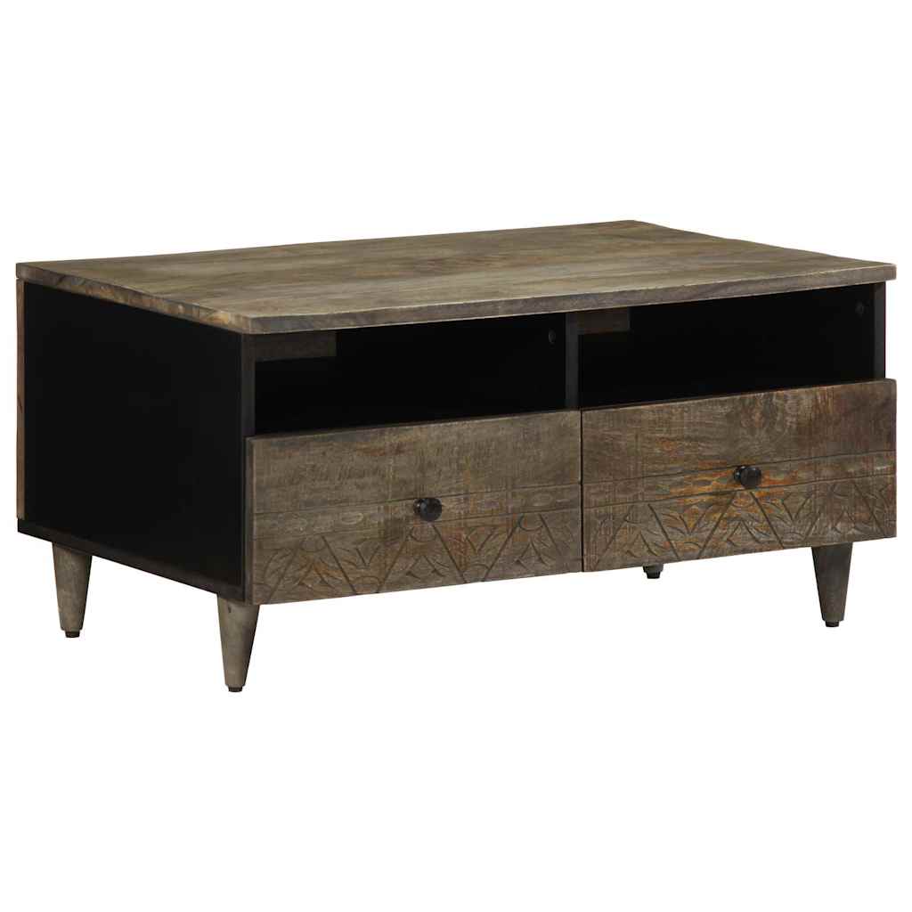 vidaXL Coffee Table Light Grey 80x54x40 cm Solid Wood Mango