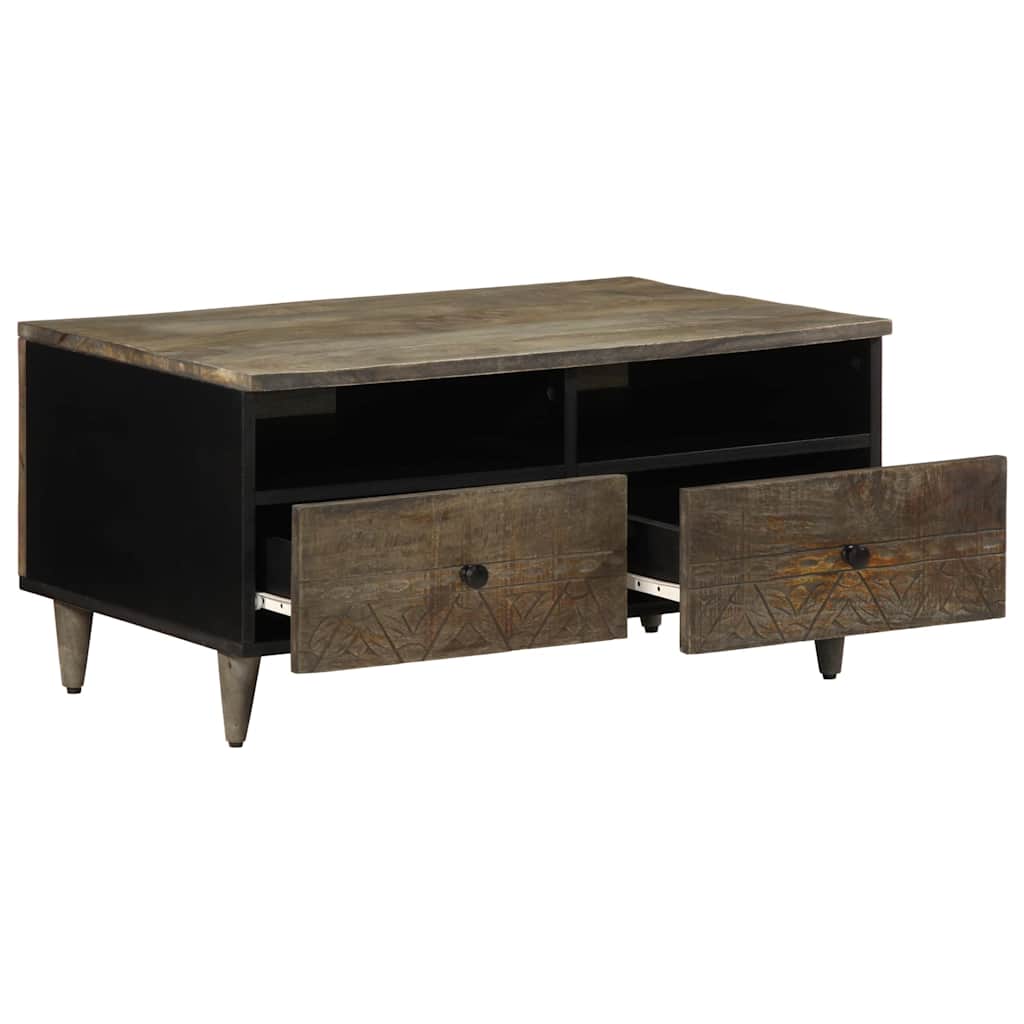 vidaXL Coffee Table Light Grey 80x54x40 cm Solid Wood Mango