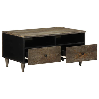 vidaXL Coffee Table Light Grey 80x54x40 cm Solid Wood Mango