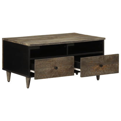 vidaXL Coffee Table Light Grey 80x54x40 cm Solid Wood Mango