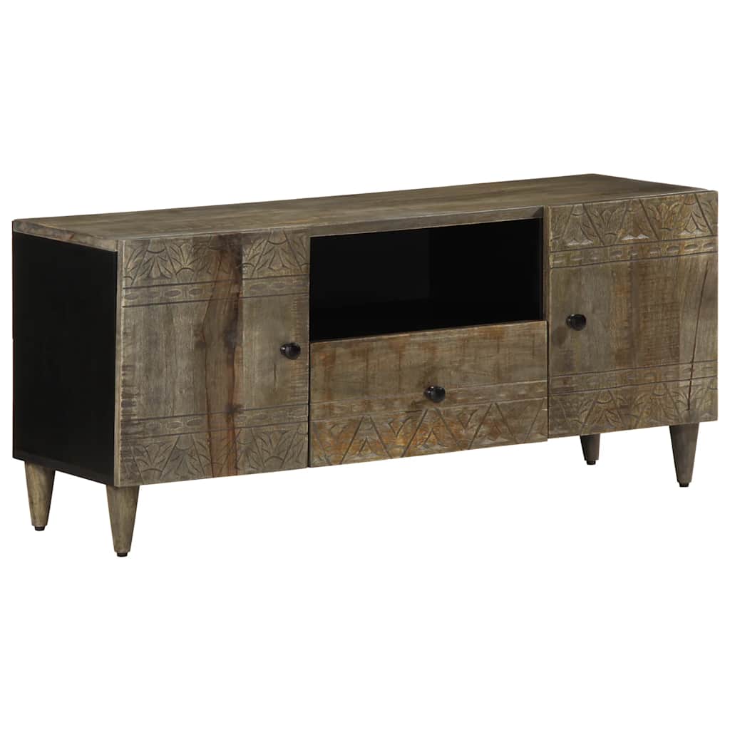 vidaXL TV Cabinet Light Grey 105x33.5x46 cm Solid Wood Mango