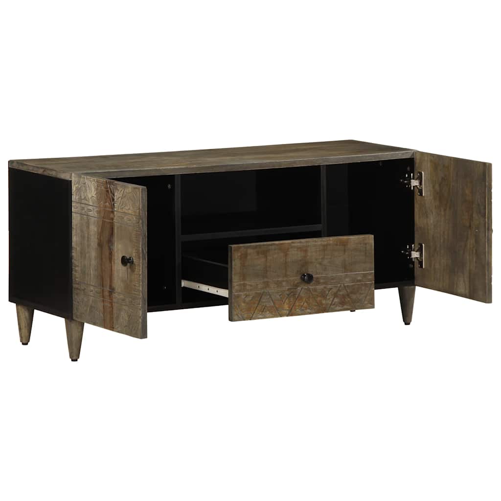 vidaXL TV Cabinet Light Grey 105x33.5x46 cm Solid Wood Mango