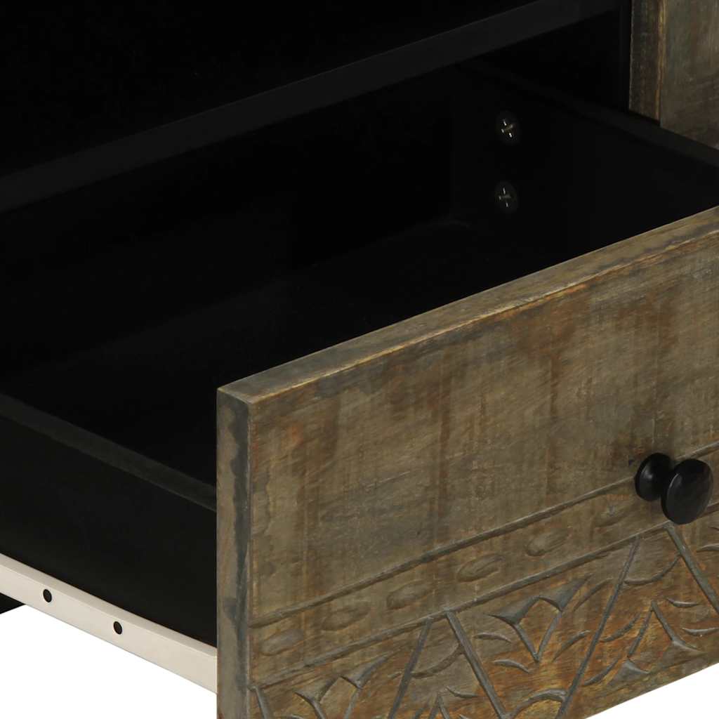 vidaXL TV Cabinet Light Grey 105x33.5x46 cm Solid Wood Mango