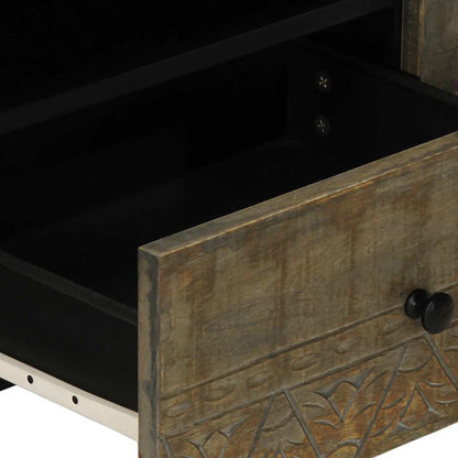 vidaXL TV Cabinet Light Grey 105x33.5x46 cm Solid Wood Mango