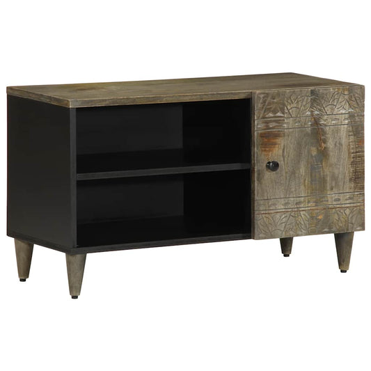 vidaXL TV Cabinet Light Grey 80x31.5x46 cm Solid Wood Mango