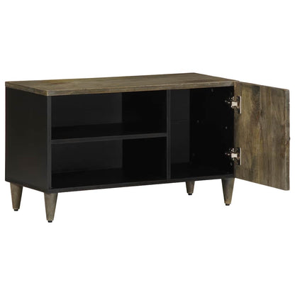 vidaXL TV Cabinet Light Grey 80x31.5x46 cm Solid Wood Mango