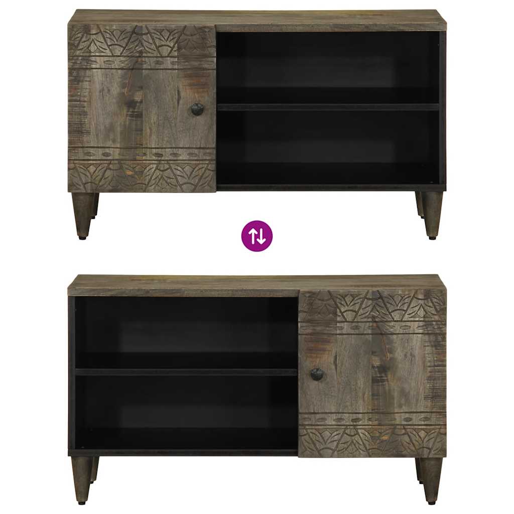 vidaXL TV Cabinet Light Grey 80x31.5x46 cm Solid Wood Mango