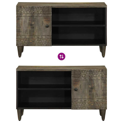 vidaXL TV Cabinet Light Grey 80x31.5x46 cm Solid Wood Mango