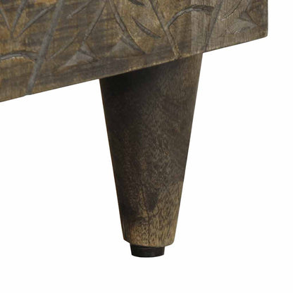 vidaXL TV Cabinet Light Grey 80x31.5x46 cm Solid Wood Mango