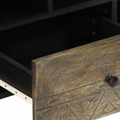 vidaXL TV Cabinet Black 100x33x46 cm Solid Wood Mango