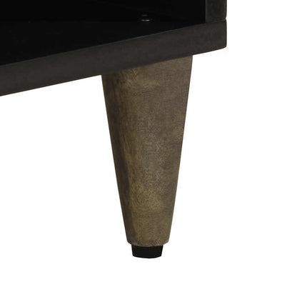 vidaXL TV Cabinet Black 100x33x46 cm Solid Wood Mango