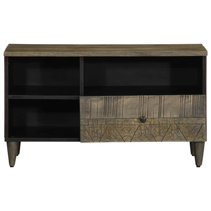 vidaXL TV Cabinet Black 80x33x46 cm Solid Wood Mango