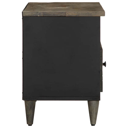 vidaXL TV Cabinet Black 80x33x46 cm Solid Wood Mango