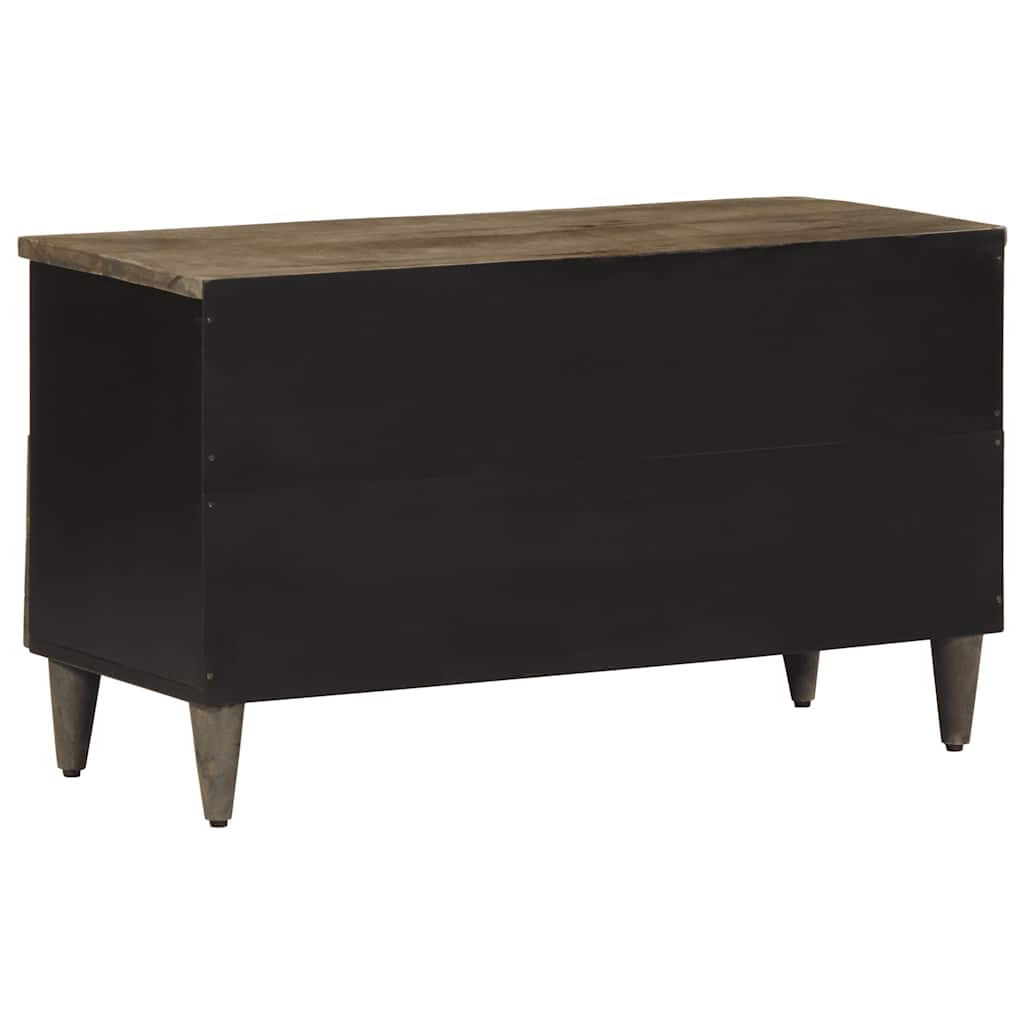 vidaXL TV Cabinet Black 80x33x46 cm Solid Wood Mango