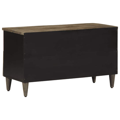 vidaXL TV Cabinet Black 80x33x46 cm Solid Wood Mango