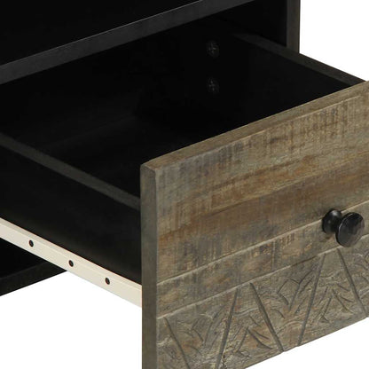 vidaXL TV Cabinet Black 100x33x46 cm Solid Wood Mango
