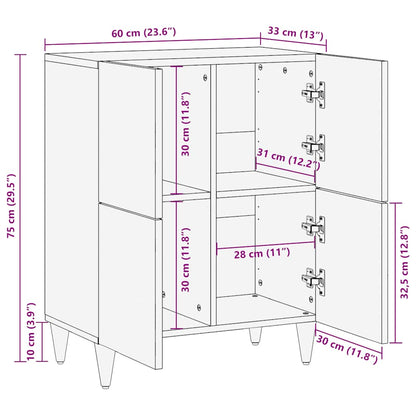 vidaXL Sideboard 60x33x75 cm Solid Wood Mango