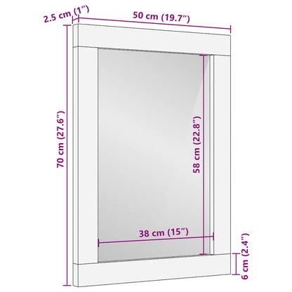 vidaXL Bathroom Mirror 50x2,5x70 cm Solid Wood Mango