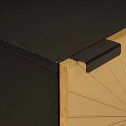 vidaXL Bedside Cabinet Black and Gold 40 x 33 x 46 cm Engineered Wood