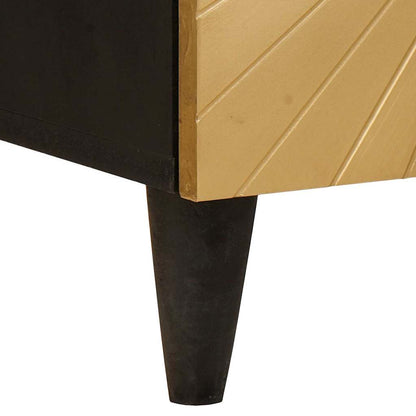 vidaXL Bedside Cabinet Black and Gold 40 x 33 x 46 cm Engineered Wood