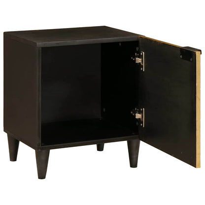 vidaXL Bedside Cabinet Black and Gold 40 x 33 x 46 cm Engineered Wood