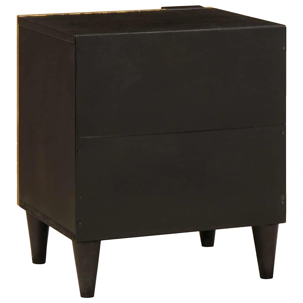 vidaXL Bedside Cabinet Black and Gold 40 x 33 x 46 cm Engineered Wood