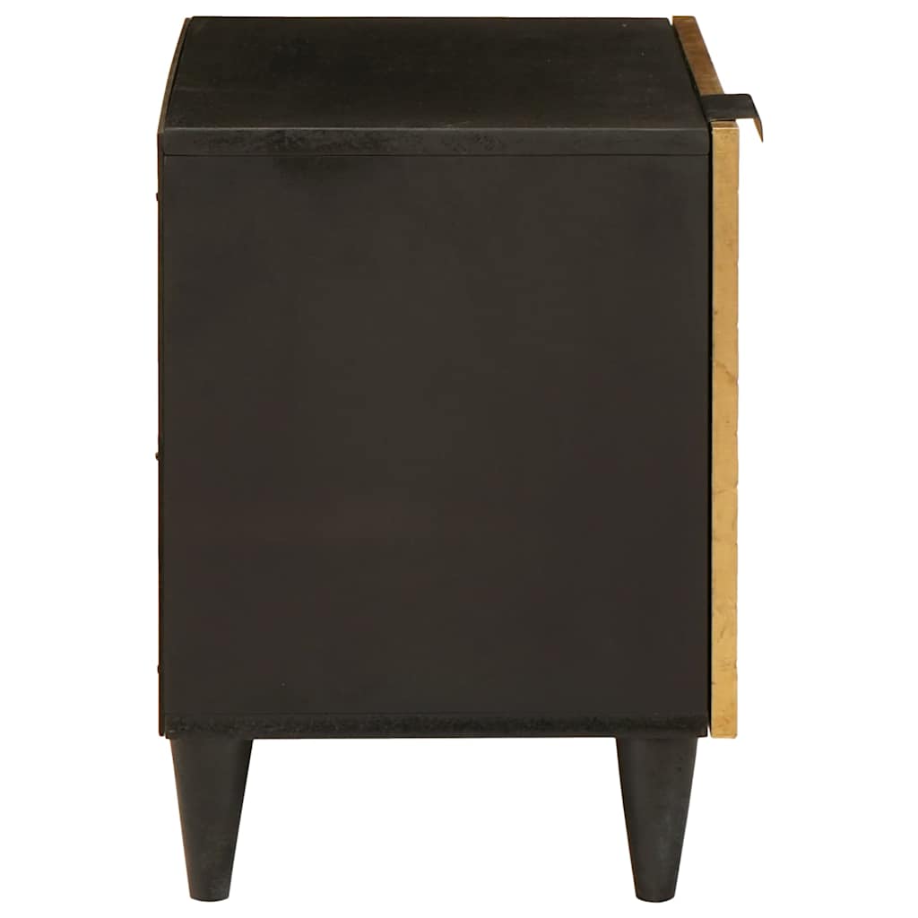 vidaXL Bedside Cabinet Black and Gold 40 x 33 x 46 cm Engineered Wood
