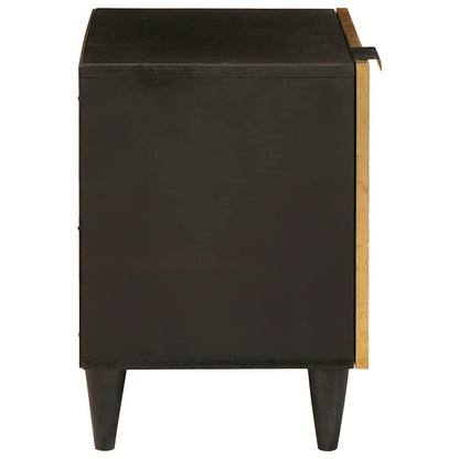 vidaXL Bedside Cabinet Black and Gold 40 x 33 x 46 cm Engineered Wood