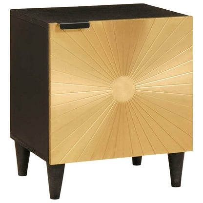 vidaXL Bedside Cabinet 2 pcs Black and Gold 40 x 33 x 46 cm