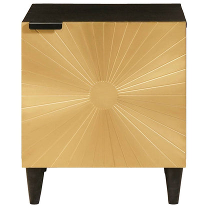 vidaXL Bedside Cabinet 2 pcs Black and Gold 40 x 33 x 46 cm