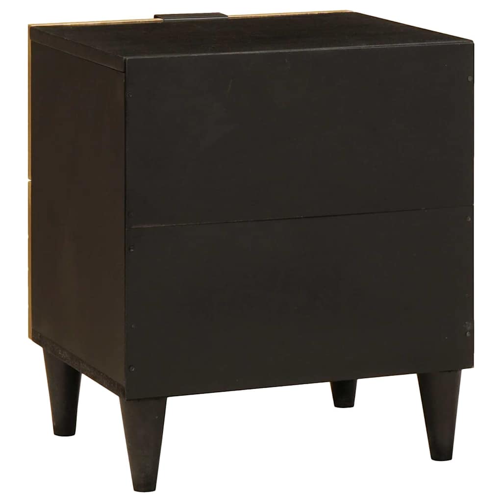 vidaXL Bedside Cabinet Black and Gold 40 x 33 x 46 cm Engineered Wood