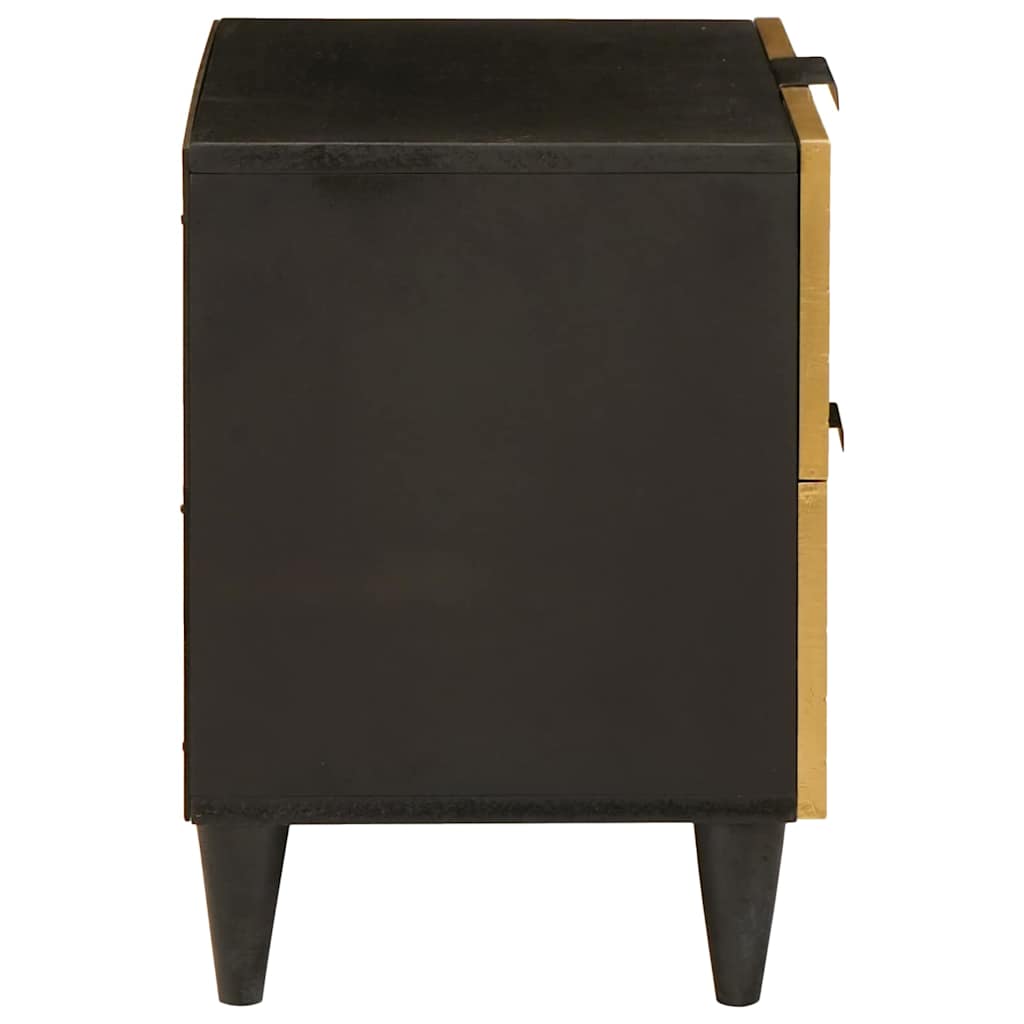 vidaXL Bedside Cabinet Black and Gold 40 x 33 x 46 cm Engineered Wood
