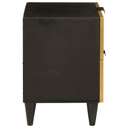vidaXL Bedside Cabinet Black and Gold 40 x 33 x 46 cm Engineered Wood