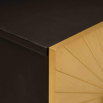 vidaXL Bedside Cabinet 2 pcs Black and Gold 40 x 33 x 46 cm