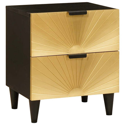 vidaXL Bedside Cabinet 2 pcs Black and Gold 40 x 33 x 46 cm