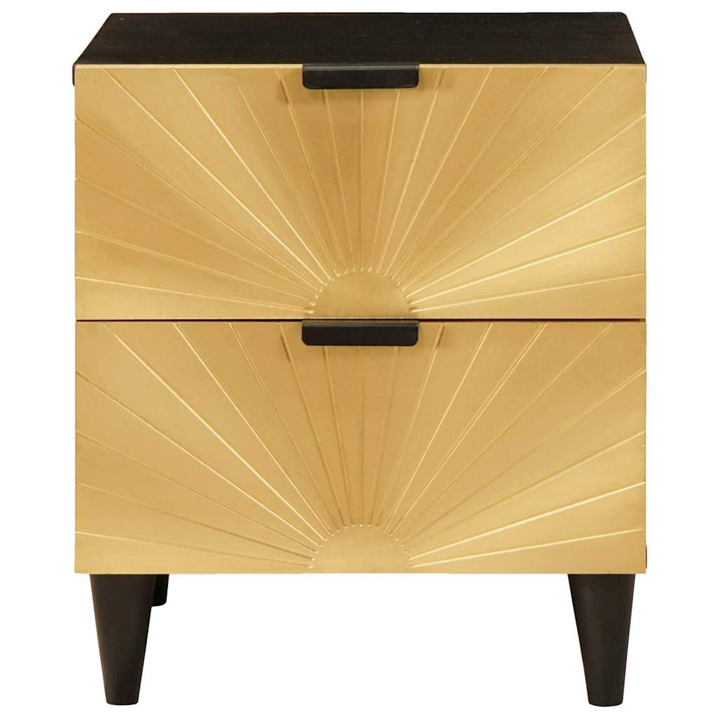 vidaXL Bedside Cabinet 2 pcs Black and Gold 40 x 33 x 46 cm