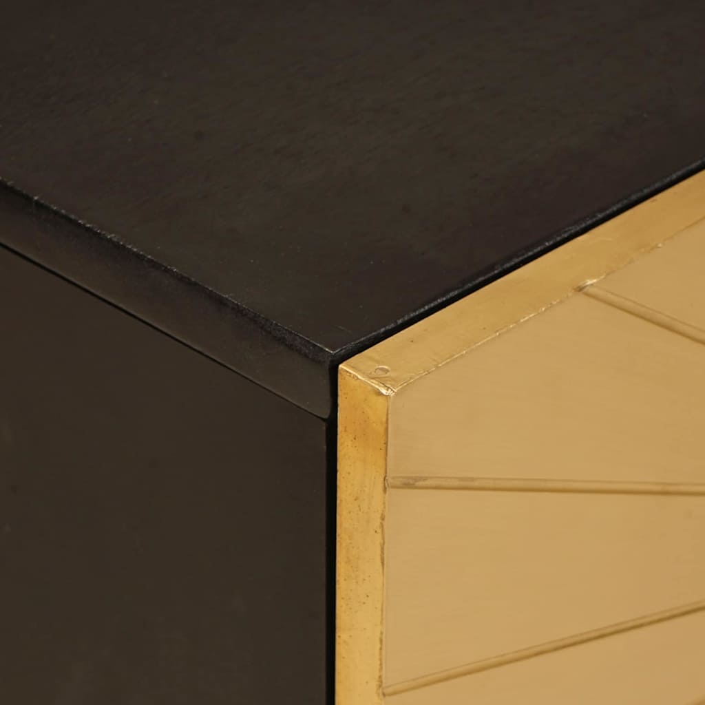 vidaXL TV Cabinet Black and Gold 105 x 33 x 46 cm Engineered wood
