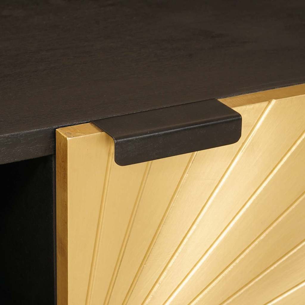 vidaXL TV Cabinet Black and Gold 105 x 33 x 46 cm Engineered wood