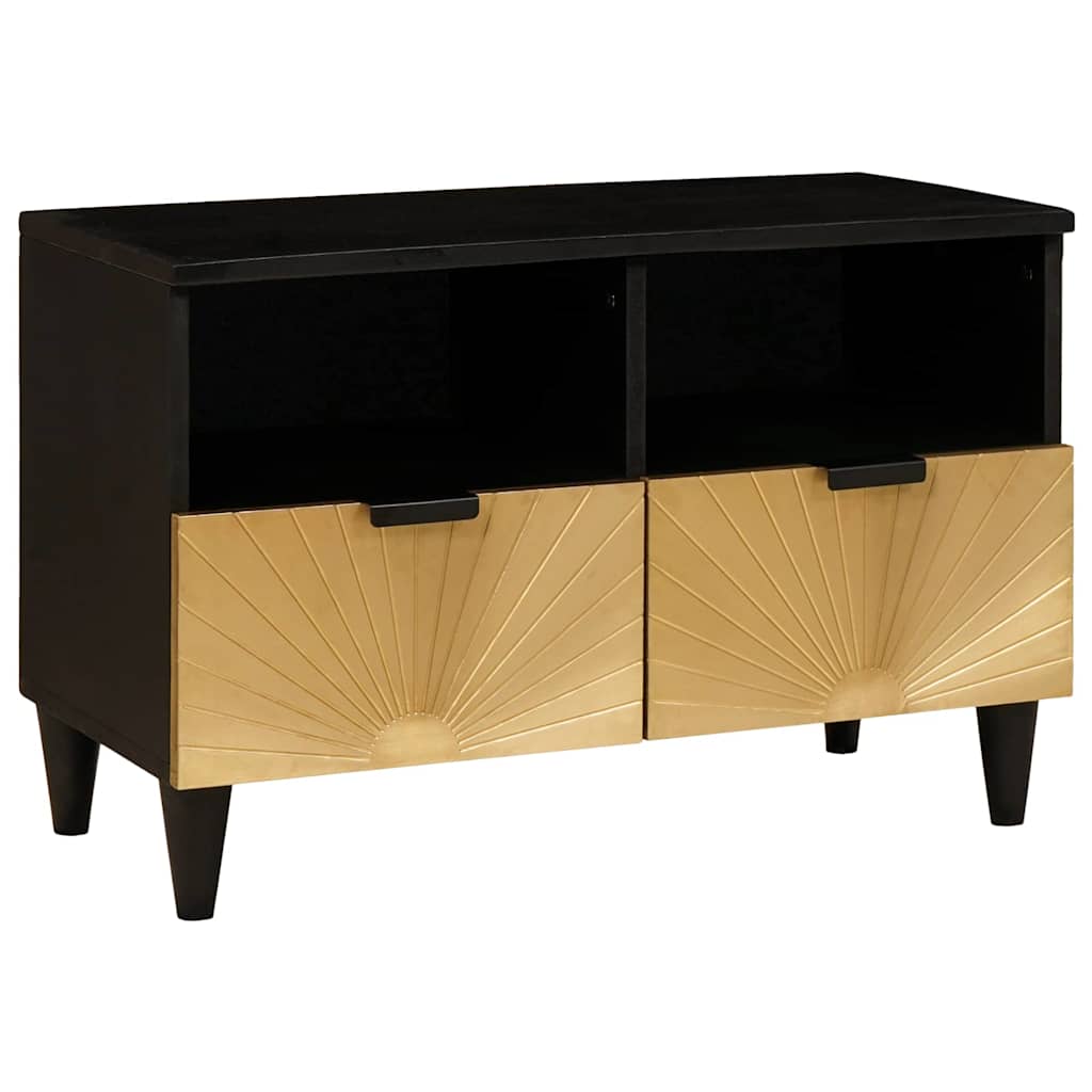 vidaXL TV Cabinet Black and Gold 70 x 33 x 46 cm Engineered wood