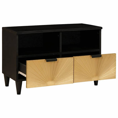 vidaXL TV Cabinet Black and Gold 70 x 33 x 46 cm Engineered wood